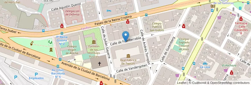 Mapa de ubicacion de Aparcabicis Real Fábrica de Tapices en Sepanyol, Comunidad De Madrid, Comunidad De Madrid, Área Metropolitana De Madrid Y Corredor Del Henares, Madrid.