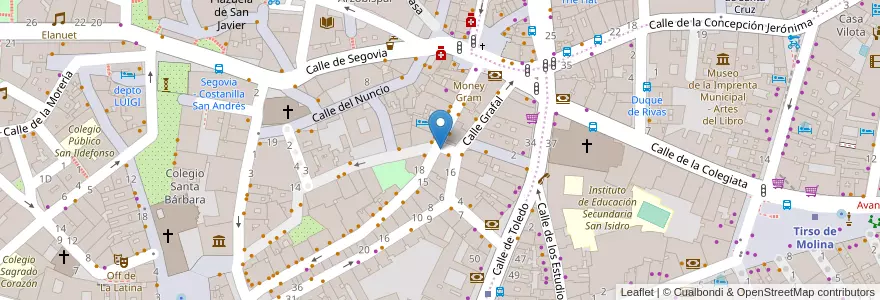 Mapa de ubicacion de Aparcabicis San Bruno en Spain, Community Of Madrid, Community Of Madrid, Área Metropolitana De Madrid Y Corredor Del Henares, Madrid.