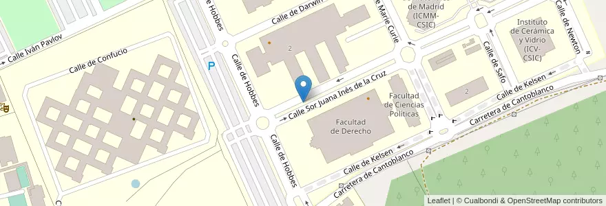 Mapa de ubicacion de Aparcabicis UAM Facultad de Derecho en 스페인, Comunidad De Madrid, Comunidad De Madrid, Área Metropolitana De Madrid Y Corredor Del Henares, 마드리드.