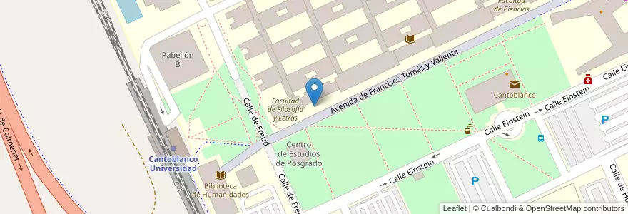 Mapa de ubicacion de Aparcabicis UAM Facultad de Filosofía y Letras en Spagna, Comunidad De Madrid, Comunidad De Madrid, Área Metropolitana De Madrid Y Corredor Del Henares, Madrid.