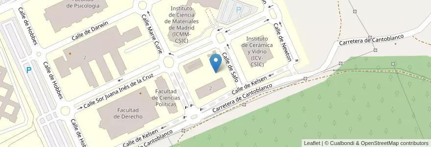 Mapa de ubicacion de Aparcabicis UAM Instituto de Catálisis y Petroleoquímica (CSIC) en Spain, Community Of Madrid, Community Of Madrid, Área Metropolitana De Madrid Y Corredor Del Henares, Madrid.