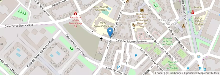 Mapa de ubicacion de Aparcabicis UFIL Sierra de Palomeras en إسبانيا, منطقة مدريد, منطقة مدريد, Área Metropolitana De Madrid Y Corredor Del Henares, مدريد.