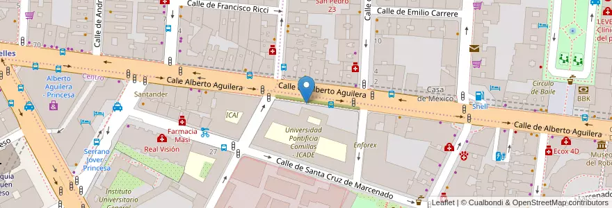 Mapa de ubicacion de Aparcabicis Universidad de Comillas - ICADE en Spain, Community Of Madrid, Community Of Madrid, Área Metropolitana De Madrid Y Corredor Del Henares, Madrid.