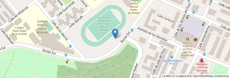 Mapa de ubicacion de Aparcabicis Zona deportiva Alberto García en Espanha, Comunidade De Madrid, Comunidade De Madrid, Área Metropolitana De Madrid Y Corredor Del Henares, Madrid.