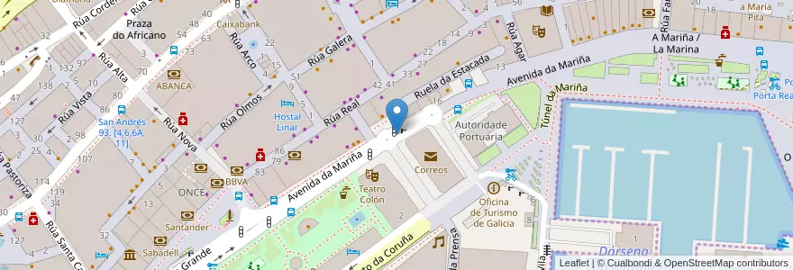 Mapa de ubicacion de Aparcadoiro Obelisco en スペイン, ガリシア州, A Coruña, A Coruña, A Coruña.