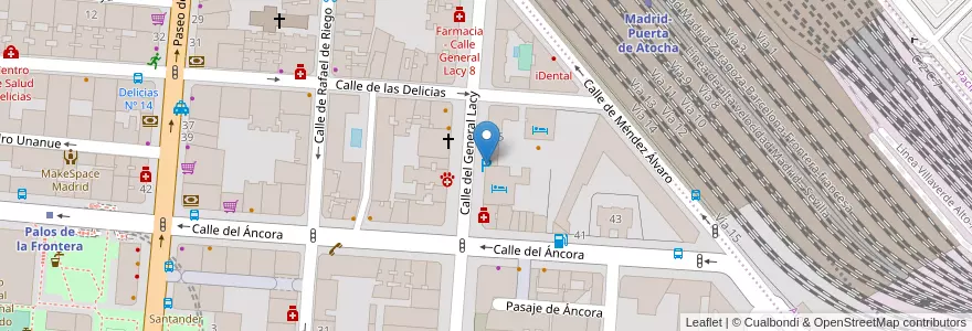 Mapa de ubicacion de Aparca&go en اسپانیا, بخش خودمختار مادرید, بخش خودمختار مادرید, Área Metropolitana De Madrid Y Corredor Del Henares, مادرید.