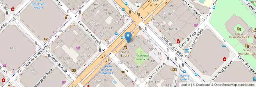 Mapa de ubicacion de Aparcament Carlos Maria Ruiz Cortina en Испания, Каталония, Барселона, Барселонес, Барселона.