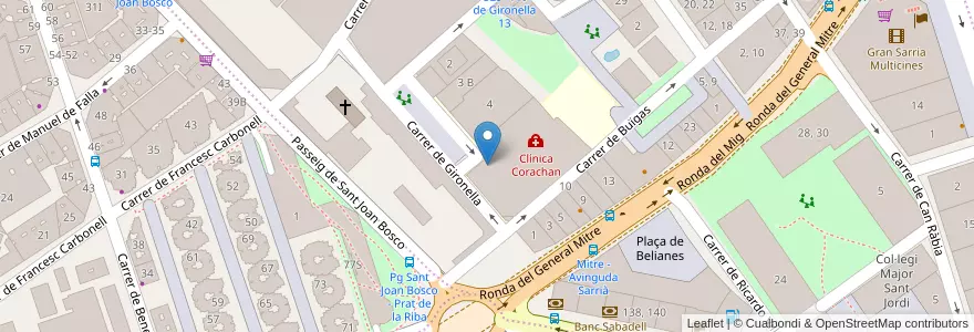 Mapa de ubicacion de Aparcament Clinica Corachan en España, Catalunya, Barcelona, Barcelonès, Barcelona.