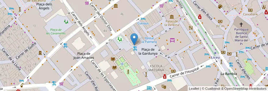 Mapa de ubicacion de Aparcament La Boqueria en Sepanyol, Catalunya, Barcelona, Barcelonès, Barcelona.