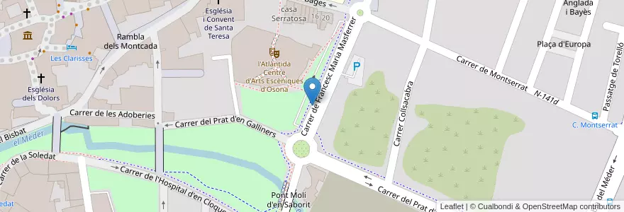 Mapa de ubicacion de aparcament l'Atlàntida en España, Catalunya, Barcelona, Osona, Vic.
