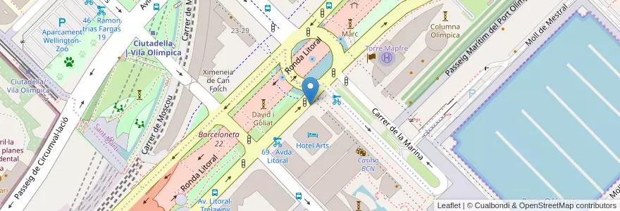 Mapa de ubicacion de aparcament Marina Port en Spagna, Catalunya, Barcelona, Barcelonès, Barcelona.
