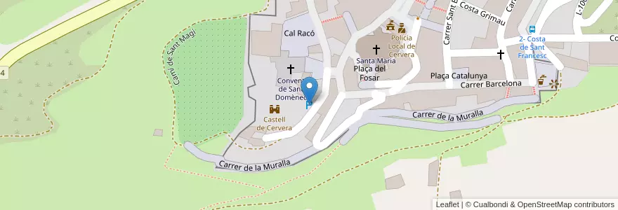 Mapa de ubicacion de Aparcament provisional en Испания, Каталония, Лерида, Сегарра, Cervera.