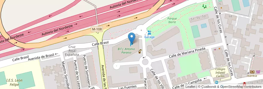 Mapa de ubicacion de Aparcamiento Barrio Verde en إسبانيا, منطقة مدريد, منطقة مدريد, Área Metropolitana De Madrid Y Corredor Del Henares, Torrejón De Ardoz.