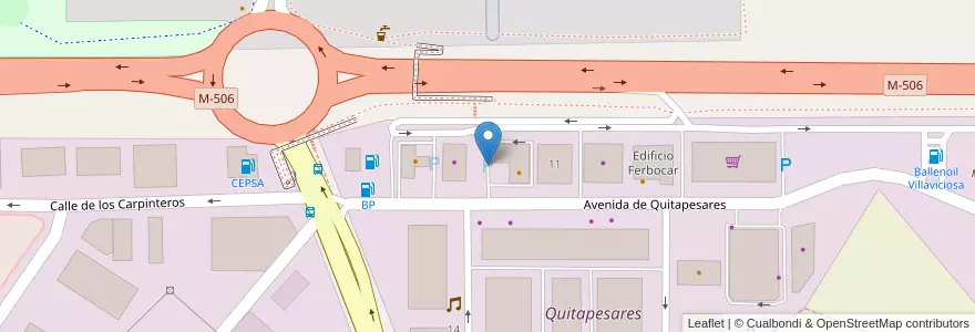 Mapa de ubicacion de Aparcamiento Burguer King en إسبانيا, منطقة مدريد, منطقة مدريد, Área Metropolitana De Madrid Y Corredor Del Henares, Villaviciosa De Odón.