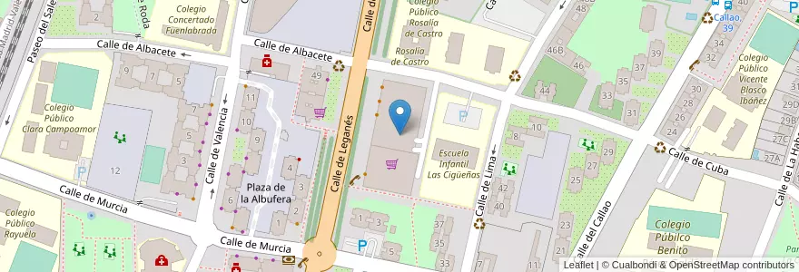 Mapa de ubicacion de Aparcamiento de Eroski en Sepanyol, Comunidad De Madrid, Comunidad De Madrid, Área Metropolitana De Madrid Y Corredor Del Henares, Fuenlabrada.