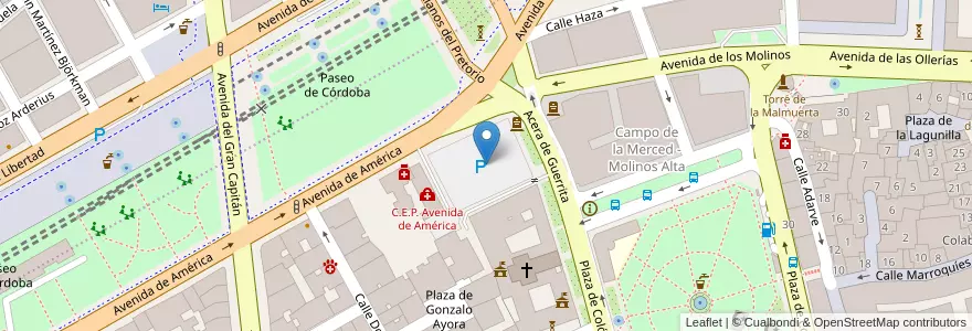 Mapa de ubicacion de Aparcamiento de la Diputación de Córdoba en España, Andalucía, Córdoba, Córdoba.