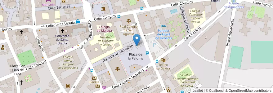 Mapa de ubicacion de Aparcamiento de La Paloma en Espanha, Comunidade De Madrid, Comunidade De Madrid, Área Metropolitana De Madrid Y Corredor Del Henares, Alcalá De Henares.