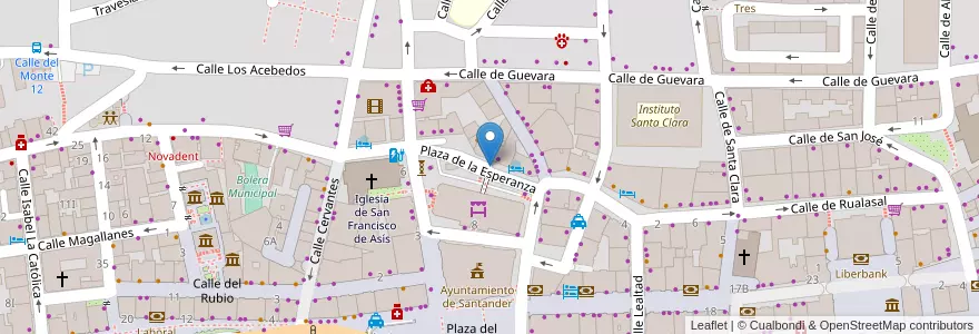 Mapa de ubicacion de Aparcamiento de la Plaza de la Esperanza en Spanien, Kantabrien, Cantabria, Santander, Santander.