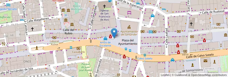 Mapa de ubicacion de Aparcamiento de la Plaza del Ayuntamiento en Espagne, Cantabrie, Cantabria, Santander, Santander.