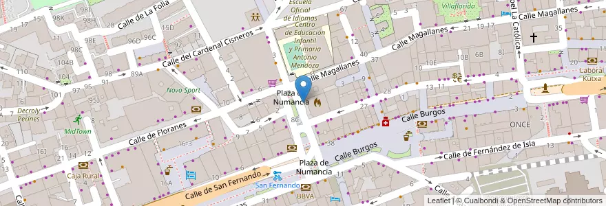 Mapa de ubicacion de Aparcamiento de la Plaza Numancia en إسبانيا, كانتابريا, منطقة كانتابريا, Santander, Santander.