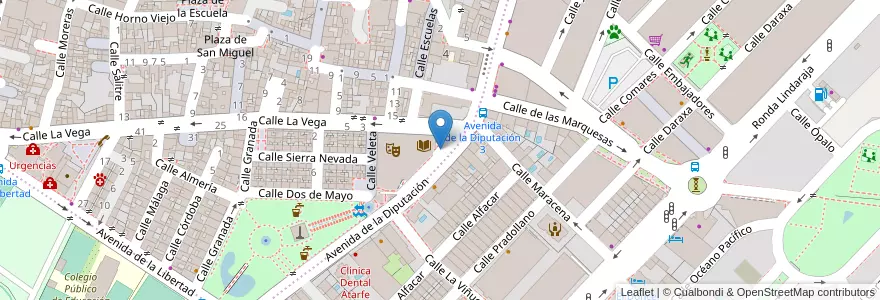 Mapa de ubicacion de Aparcamiento del Centro Cultural Medina Elvira en España, Andalucía, Granada, Comarca De La Vega De Granada, Atarfe.