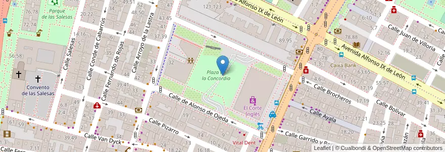 Mapa de ubicacion de Aparcamiento El Corte Inglés en Spanien, Kastilien Und León, Salamanca, Campo De Salamanca, Salamanca.