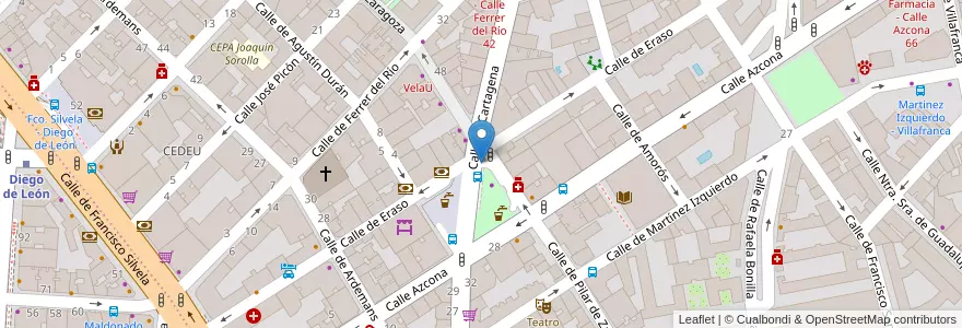 Mapa de ubicacion de Aparcamiento Guindalera Plaza San Cayetano PARKIA en إسبانيا, منطقة مدريد, منطقة مدريد, Área Metropolitana De Madrid Y Corredor Del Henares, مدريد.