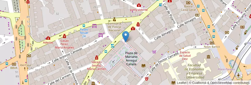 Mapa de ubicacion de Aparcamiento Hernán Cortés en Sepanyol, Aragón, Zaragoza, Zaragoza, Zaragoza.
