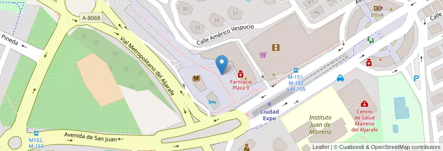 Mapa de ubicacion de Aparcamiento Metro en Espagne, Andalousie, Séville, Mairena Del Aljarafe.