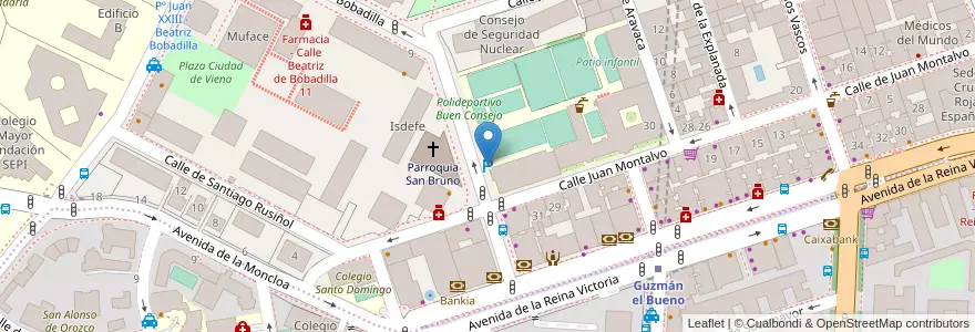 Mapa de ubicacion de Aparcamiento público Hacienda Reina Victoria en 스페인, Comunidad De Madrid, Comunidad De Madrid, Área Metropolitana De Madrid Y Corredor Del Henares, 마드리드.