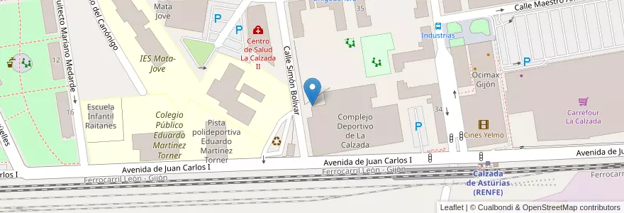 Mapa de ubicacion de Aparcamiento reservado para motos en Sepanyol, Asturias, Asturias, Gijón/Xixón.