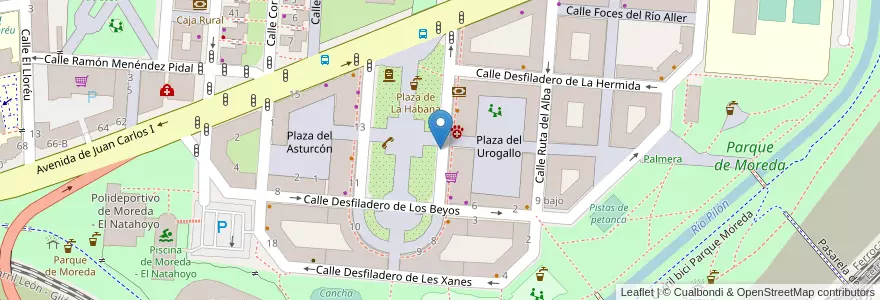 Mapa de ubicacion de Aparcamiento reservado para motos en Испания, Астурия, Астурия, Gijón/Xixón.