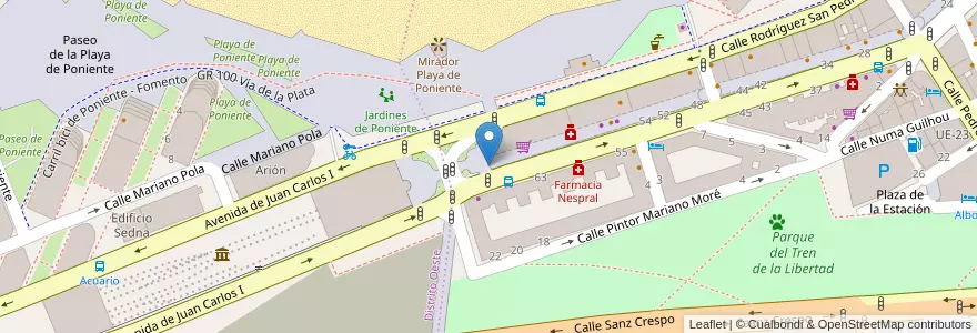 Mapa de ubicacion de Aparcamiento reservado para motos en Espagne, Asturies, Asturies, Gijón/Xixón.