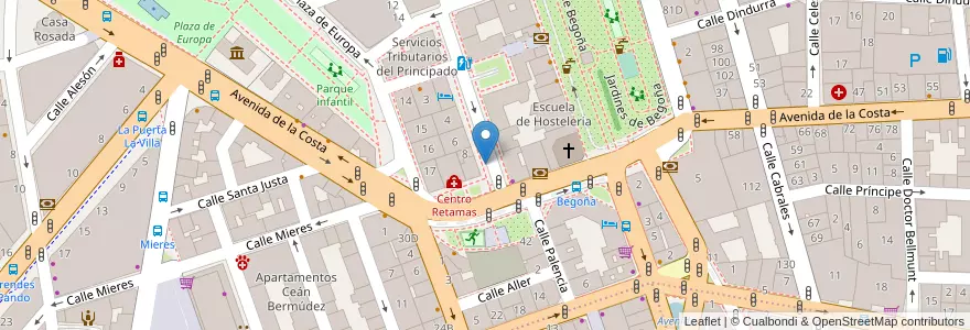Mapa de ubicacion de Aparcamiento reservado para motos en Espagne, Asturies, Asturies, Gijón/Xixón.