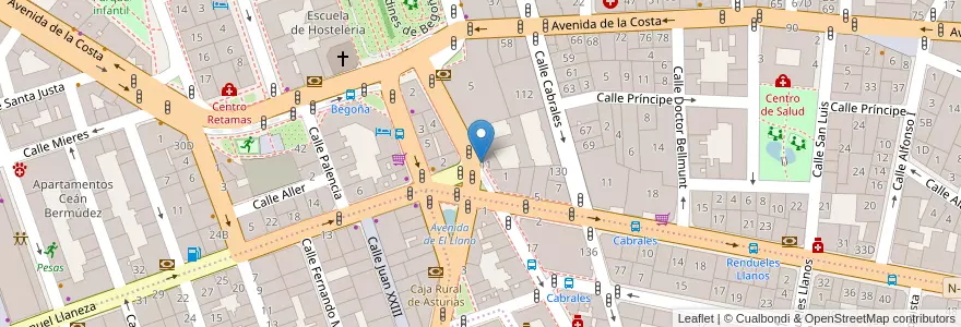 Mapa de ubicacion de Aparcamiento reservado para motos en 스페인, 아스투리아스, 아스투리아스, Gijón/Xixón.