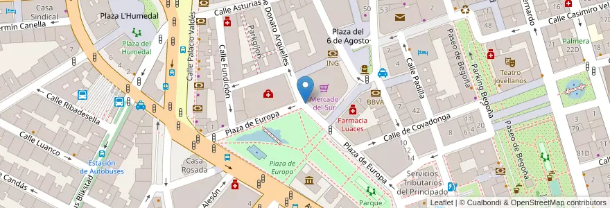 Mapa de ubicacion de Aparcamiento reservado para motos en スペイン, アストゥリアス州, アストゥリアス州, Gijón/Xixón.