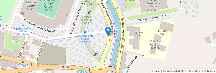 Mapa de ubicacion de Aparcamiento reservado para motos en Espanha, Astúrias, Astúrias, Gijón/Xixón.