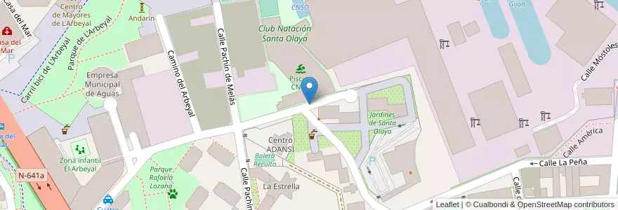 Mapa de ubicacion de Aparcamiento reservado para motos en 西班牙, 阿斯圖里亞斯, 阿斯圖里亞斯, Gijón/Xixón.