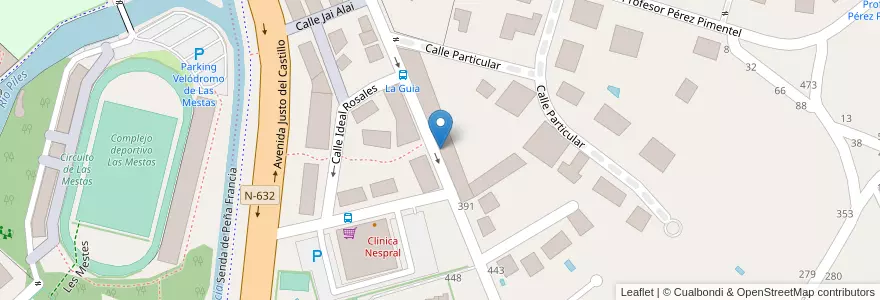Mapa de ubicacion de Aparcamiento reservado para motos en İspanya, Asturias, Asturias, Gijón/Xixón.