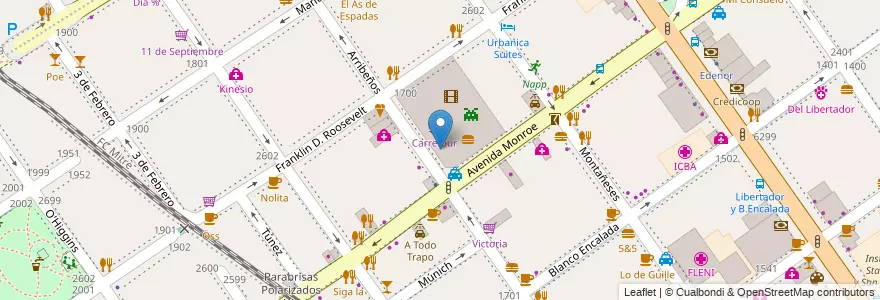 Mapa de ubicacion de Apart Car, Belgrano en アルゼンチン, Ciudad Autónoma De Buenos Aires, ブエノスアイレス, Comuna 13.