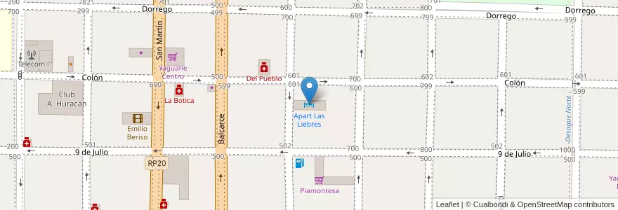 Mapa de ubicacion de Apart Las Liebres en الأرجنتين, إنتري ريوس, Departamento Villaguay, Distrito Lucas Al Sud, Villaguay.
