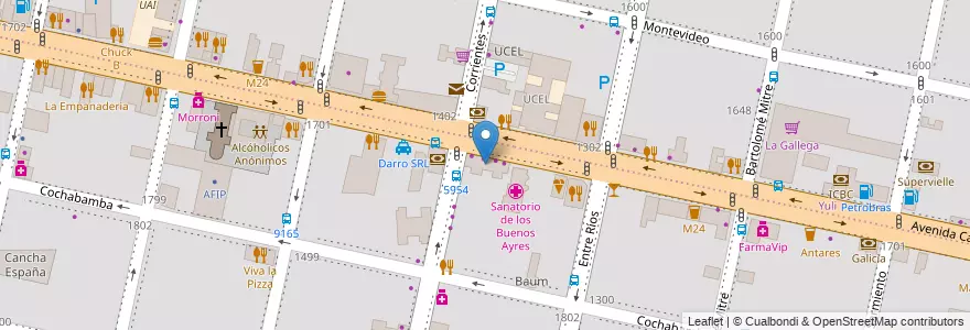 Mapa de ubicacion de Apart Victoria en アルゼンチン, サンタフェ州, Departamento Rosario, Municipio De Rosario, ロサリオ.