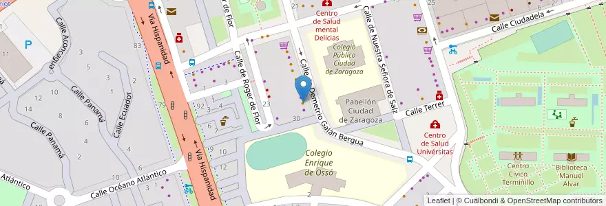 Mapa de ubicacion de Aperitivos 33 en Испания, Арагон, Сарагоса, Zaragoza, Сарагоса.