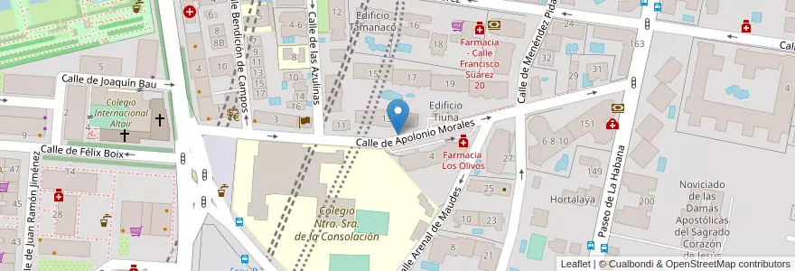 Mapa de ubicacion de APOLONIO MORALES, CALLE, DE,13 en Spanien, Autonome Gemeinschaft Madrid, Autonome Gemeinschaft Madrid, Área Metropolitana De Madrid Y Corredor Del Henares, Madrid.