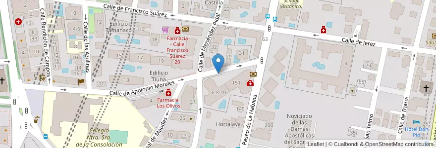Mapa de ubicacion de APOLONIO MORALES, CALLE, DE,6 en 西班牙, Comunidad De Madrid, Comunidad De Madrid, Área Metropolitana De Madrid Y Corredor Del Henares, Madrid.