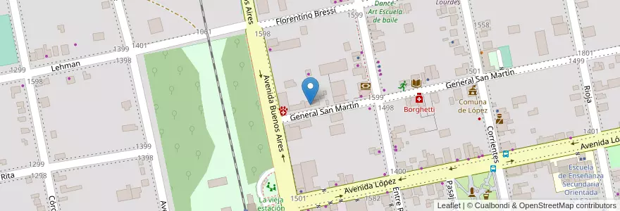 Mapa de ubicacion de Apple en Arjantin, Santa Fe, Departamento San Jerónimo, Municipio De López, López.