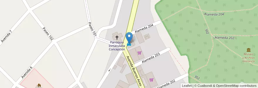 Mapa de ubicacion de APT-Central en Arjantin, Buenos Aires, Partido De Villa Gesell.
