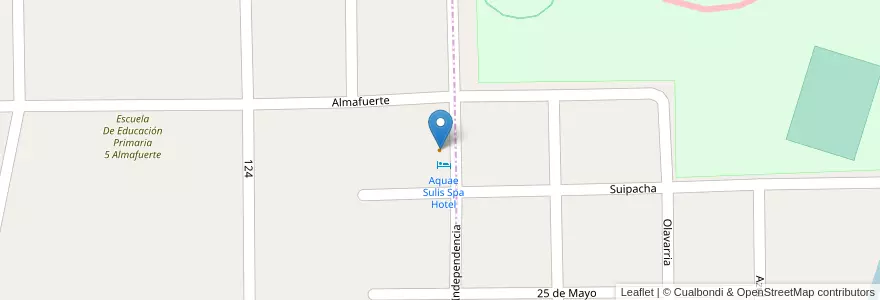 Mapa de ubicacion de Aquae Sulis Spa Restaurant en الأرجنتين, بوينس آيرس, Partido De Lobos, Empalme Lobos.
