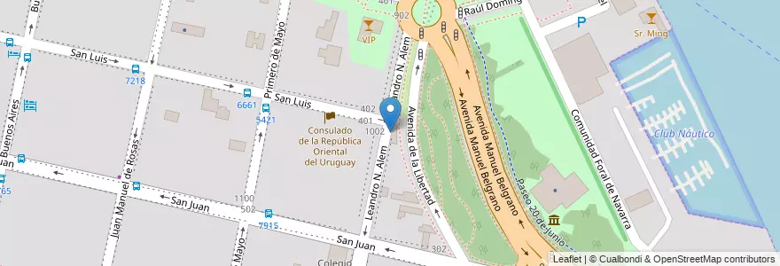 Mapa de ubicacion de Aqualina en アルゼンチン, サンタフェ州, Departamento Rosario, Municipio De Rosario, ロサリオ.