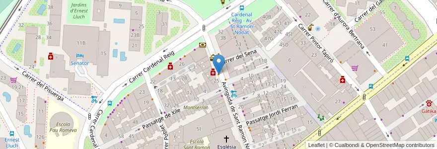 Mapa de ubicacion de Aragall en Spanje, Catalonië, Barcelona, Barcelonès, Barcelona.